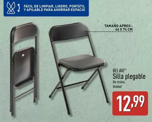Oferta de Belavi - Silla Plegable por 12,99€ en ALDI