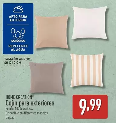 Oferta de Home Creation - Cojin Para Exteriores por 9,99€ en ALDI