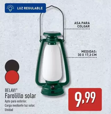 Oferta de Belavi - Farolillo Solar por 9,99€ en ALDI