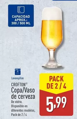 Oferta de Crofton - Copa/vaso De Cerveza por 5,99€ en ALDI