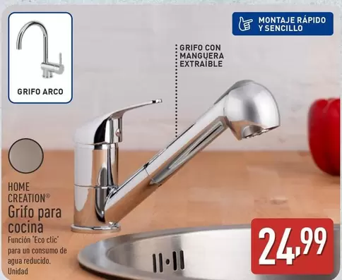 Oferta de Home Creation - Grifo Para Cocina por 24,99€ en ALDI