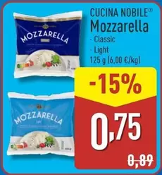Oferta de Cucina Nobile - Mozzarella por 0,75€ en ALDI