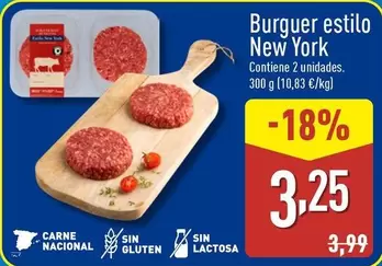Oferta de Burguer Estilo New York por 3,25€ en ALDI