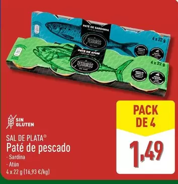 Oferta de Sal De Plata - Patè De Pescado por 1,49€ en ALDI