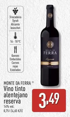 Oferta de Vino Tinto Alentejano Reserva por 3,49€ en ALDI