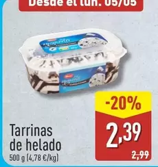 Oferta de Tarrinas De Helado por 2,39€ en ALDI