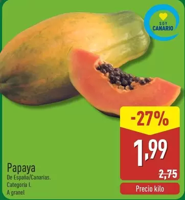 Oferta de Papaya por 1,99€ en ALDI