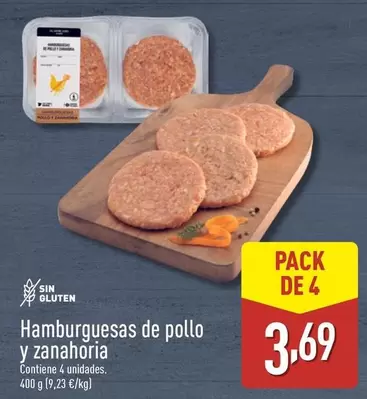 Oferta de Hamburguesas De Pollo Y Zanahoria por 3,69€ en ALDI