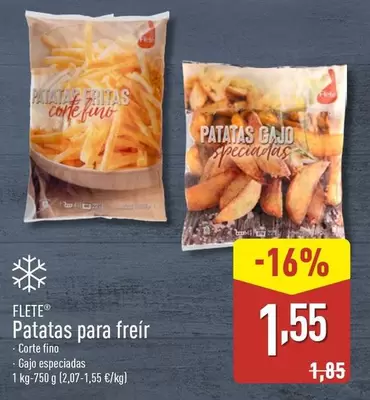 Oferta de Flete - Patatas Para Freir por 1,55€ en ALDI