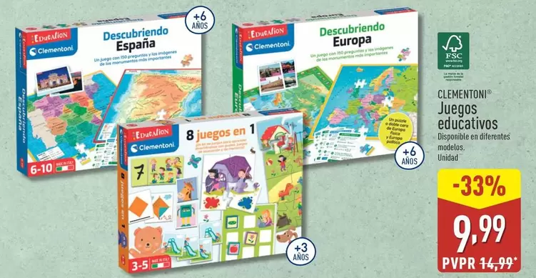 Oferta de Clementoni - Juegos Educativos por 9,99€ en ALDI