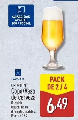 Oferta de Crofton - Copa/vaso De Cerveza por 6,49€ en ALDI