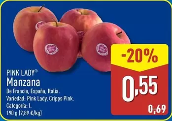Oferta de Pink Lady -  Manzana por 0,55€ en ALDI