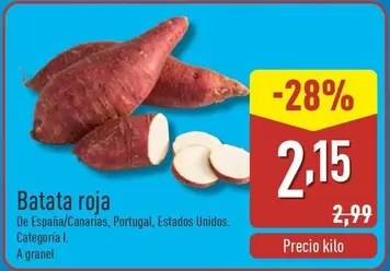 Oferta de Batata Roja por 2,15€ en ALDI