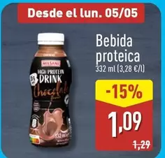 Oferta de Milsani - Bebida Proteica por 1,09€ en ALDI