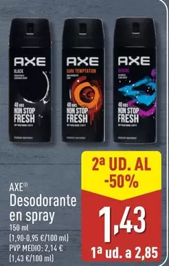Oferta de Axe - Desodorante En Spray por 2,85€ en ALDI