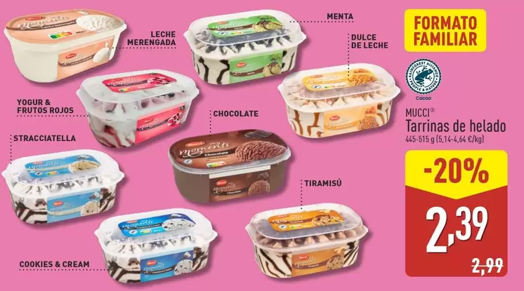 Oferta de Mucci - Tarrinas De Helado por 2,39€ en ALDI