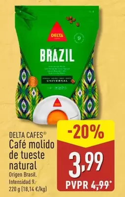 Oferta de Delta Cafes - Cafe Molido De Tueste Natural por 3,99€ en ALDI