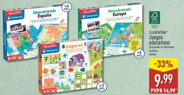 Oferta de Clementoni - Juegos Educativos por 9,99€ en ALDI