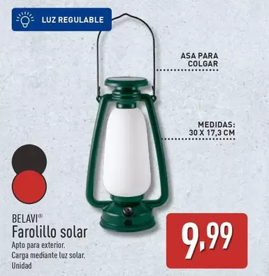 Oferta de Belavi - Farolillo Solar  por 9,99€ en ALDI