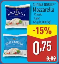 Oferta de Cucina Nobile - Mozzarella por 0,75€ en ALDI