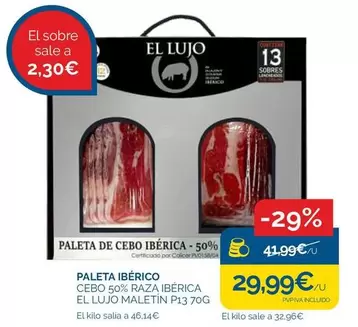 Oferta de Paleta De Cebo Ibérica por 29,99€ en Supermercados La Despensa