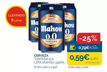 Oferta de Mahou - Cerveza Tostada 0,0 por 0,59€ en Supermercados La Despensa