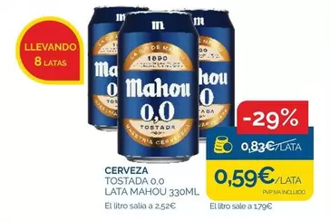 Oferta de Mahou - Cerveza Tostada 0,0 por 0,59€ en Supermercados La Despensa