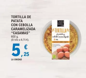 Oferta de Mas - Tortilla De Patata Con Cebolla Caramelizada por 5,25€ en E.Leclerc