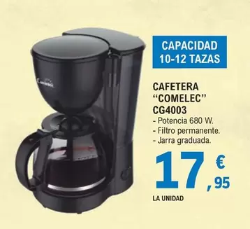 Oferta de Comelec - Cafetera Cg4003 por 17,95€ en E.Leclerc