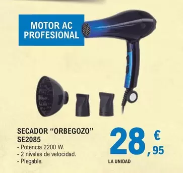 Oferta de Orbegozo - Secador SE2085 por 28,95€ en E.Leclerc
