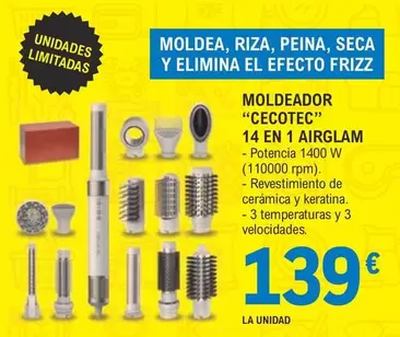 Oferta de Frizz - Moldeador Cecotec por 139€ en E.Leclerc
