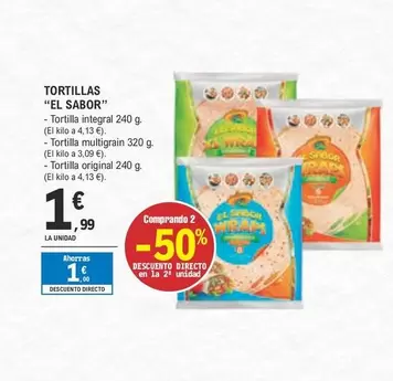 Oferta de El Sabor - Tortillas por 1,99€ en E.Leclerc