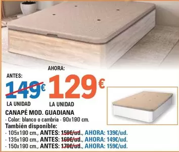 Oferta de Blanco - Canape Mod. Guadiana por 129€ en E.Leclerc