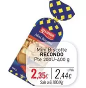 Oferta de Recondo - Mini Biscotte por 2,35€ en Cuevas Cash