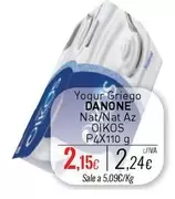 Oferta de Danone - Yogur Griego Nat/Nat Az por 2,15€ en Cuevas Cash