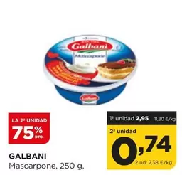 Oferta de Galbani - Mascarpone por 2,95€ en Alimerka