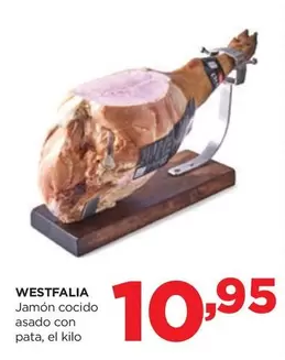Oferta de Westfalia - Westfalla Jamón Cocido Asado Con Pata por 10,95€ en Alimerka