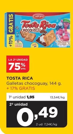 Oferta de Tosta Rica - Galletas Chocoguay por 1,95€ en Alimerka