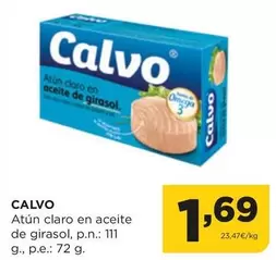 Oferta de Calvo - Atun Claro En Aceite De Girasol por 1,69€ en Alimerka