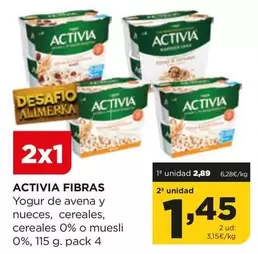 Oferta de Activia - Yogur De Avena Y Nueces por 1,45€ en Alimerka