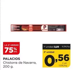 Oferta de Palacios - Chistorra De Navarra por 2,25€ en Alimerka