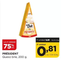Oferta de Président - Queso Brie por 3,25€ en Alimerka