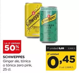 Oferta de Schweppes - Ginger Ale/ Tónica O Tónica Zero Pink por 0,89€ en Alimerka