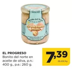 Oferta de El Progreso - Bonito Del Norte En Aceite De Oliva por 7,39€ en Alimerka