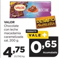 Oferta de Valor - Chocolate Con Leche Macadamia Caramelizada por 4,75€ en Alimerka
