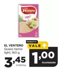Oferta de El Ventero - Queso Tierno Light por 3,45€ en Alimerka