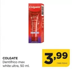 Oferta de Colgate - Dentífrico Max White Ultra por 3,99€ en Alimerka