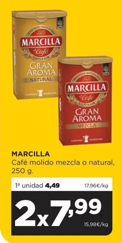 Oferta de Marcilla - Café Molido Mezcla O Natural por 4,49€ en Alimerka