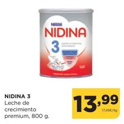 Oferta de Nestlé - Nidina 3 Leche De Crecimiento Premium por 13,99€ en Alimerka