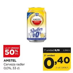Oferta de Amstel - Cerveza Radler 0,0% por 0,79€ en Alimerka